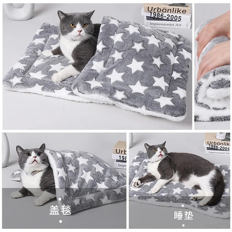 Flanell-Haustier-Schlafmatte – gemütliches Hundebett und Katzenbett, weiches Welpenbett, Hundesofa mit kuscheliger Matratze und Winterdecke für kleine und große Hunde.