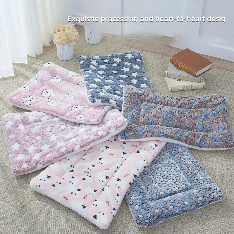 Flanell-Haustier-Schlafmatte – gemütliches Hundebett und Katzenbett, weiches Welpenbett, Hundesofa mit kuscheliger Matratze und Winterdecke für kleine und große Hunde.